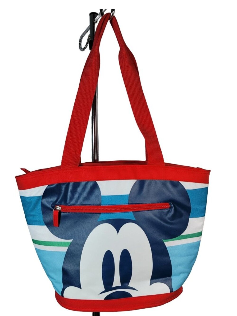 Disney Mickey Mouse Insulated Bag Striped Zip Beach Picnic Soft Side Tote Cooler